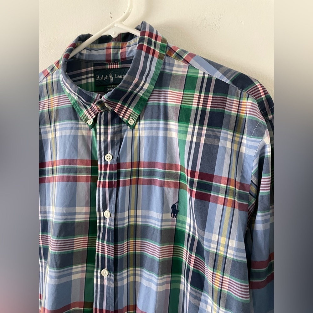 RALPH LAUREN Plaid Button Down‎ Shirt Easter Preppy Pastels Size XL - Picture 2 of 7